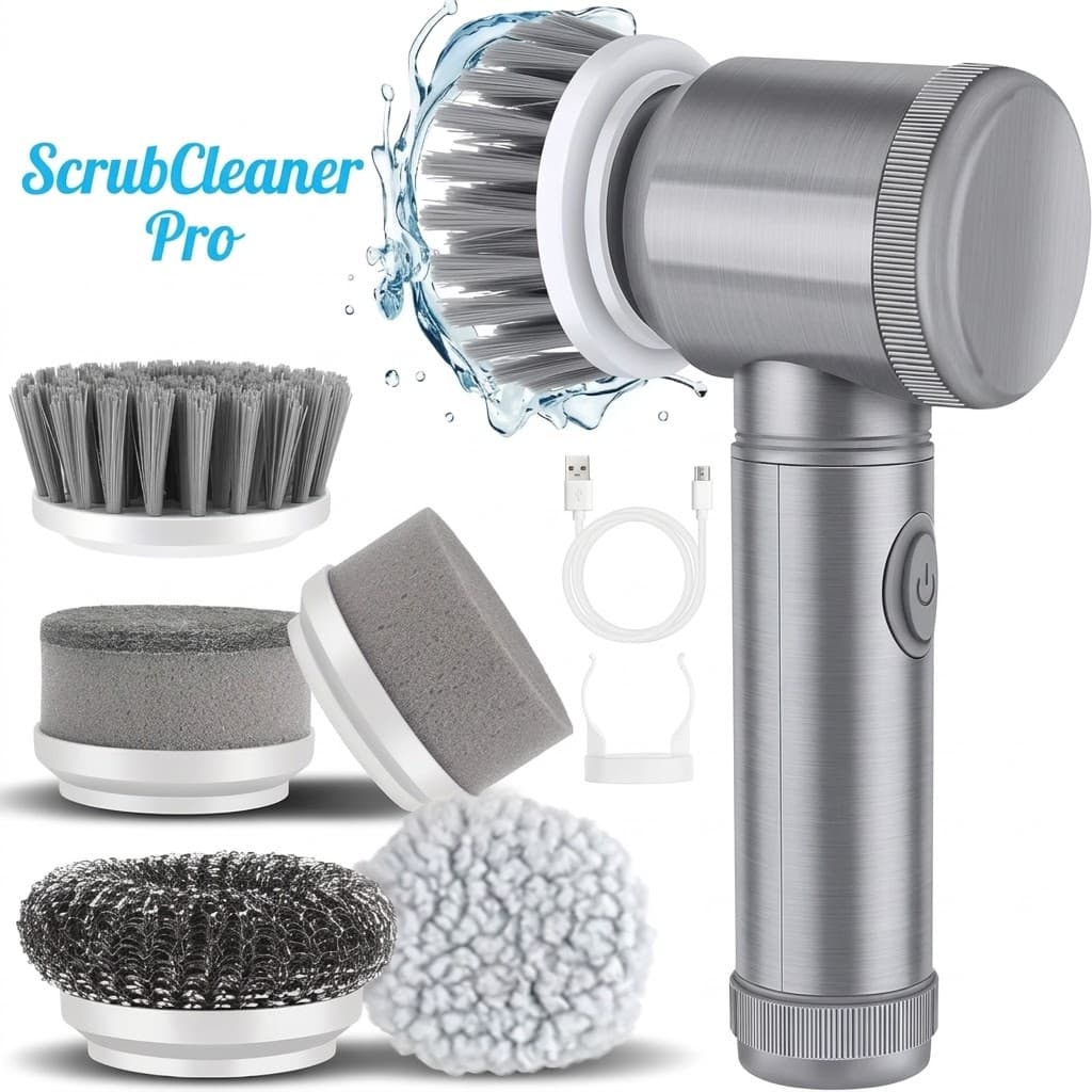 ScrubCleaner Pro™ – Bezprzewodowa Szczotka Elektryczna 5w1